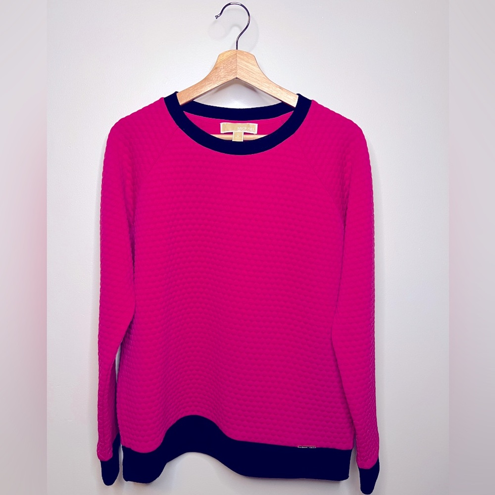 Michael KORS hot pink honeycomb sweater